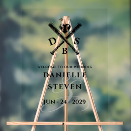 Baseball-Liebe Willkommen Acrylschild