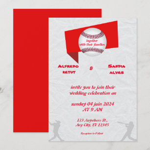 Baseball Liebes Sport Thema Hochzeits Einladungen