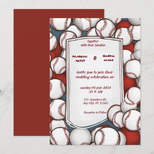 Baseball Liebes Sport Thema Hochzeits Einladungen
