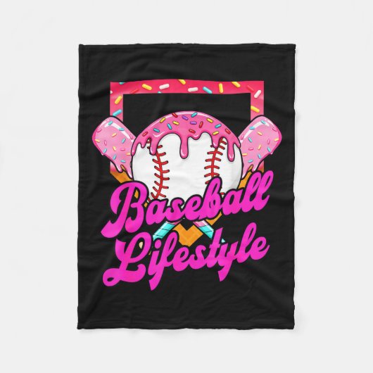 Baseball Life Lifestyle Home Plate Ice Cream Drip  Fleecedecke (Vorderseite)