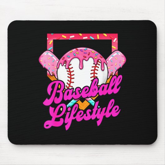 Baseball Life Lifestyle Home Plate Ice Cream Drip Mousepad (Vorne)