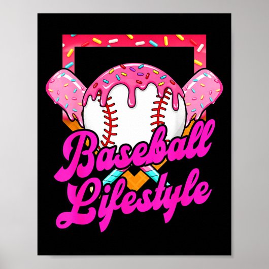 Baseball Life Lifestyle Home Plate Ice Cream Drip  Poster (Vorne)
