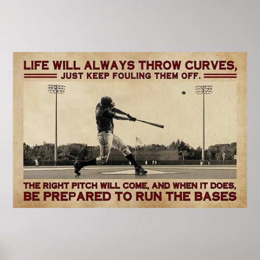 Baseball Life Poster, Baseball Wall Art, Baseball Poster (Vorne)