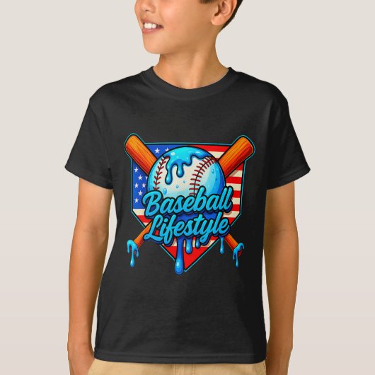 Baseball Lifestyle 101 Apparel Youth Baseball Drip T-Shirt (Vorderseite)