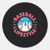 Baseball Lifestyle 101 Apparel Youth Drip Baseball Runder Aufkleber (Vorderseite)
