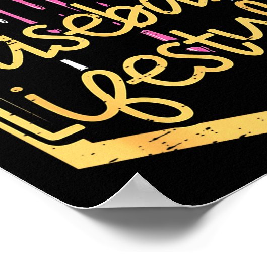 Baseball Lifestyle Ball Sprinkles Drip Boys Kids M Poster (Ecke)