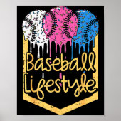 Baseball Lifestyle Ball Sprinkles Drip Boys Kids M Poster (Vorne)