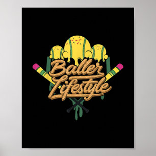 Baseball Lifestyle Zuhause Tafel Eiscreme Tropfen Poster