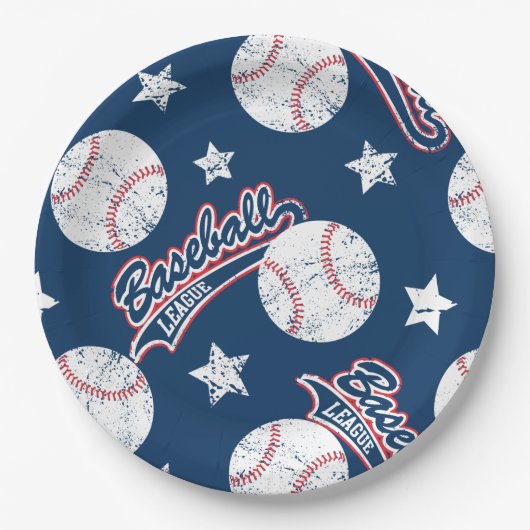 Baseball-Liga Pappteller (Vorderseite)