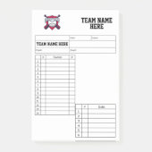 Baseball Lineup Cards Post-it Klebezettel (Vorderseite)