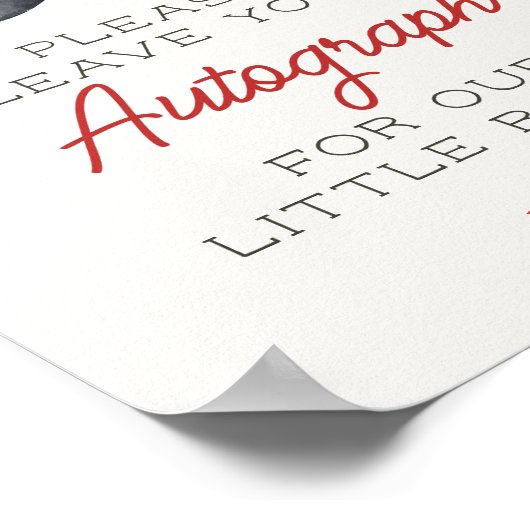 Baseball Little Rookie Autograph Gäestbook Poster (Ecke)