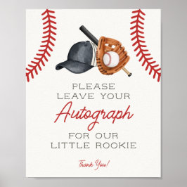 Baseball Little Rookie Autograph Gäestbook Poster