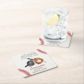 Baseball Little Rookie Zuhause Run Baby Shower Rechteckiger Pappuntersetzer (Vor Ort)