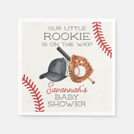 Baseball Little Rookie Zuhause Run Baby Shower Serviette