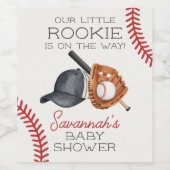 Baseball Little Rookie Zuhause Run Baby Shower Weinetikett (Einzelnes Label)