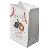 Baseball Little Rookie Zuhause Run Birthday Favor Mittlere Geschenktüte (Rückseite Schrägansicht)