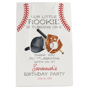 Baseball Little Rookie Zuhause Run Birthday Favor Mittlere Geschenktüte
