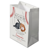 Baseball Little Rookie Zuhause Run Birthday Favor Mittlere Geschenktüte (Vorderseite Schrägansicht)