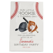 Baseball Little Rookie Zuhause Run Birthday Favor Mittlere Geschenktüte (Rückseite)