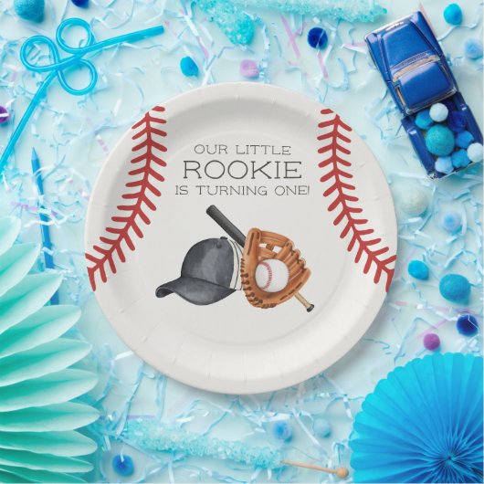 Baseball Little Rookie Zuhause Run Birthday Party Pappteller (Party)
