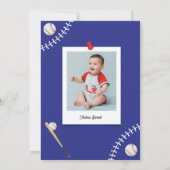 Baseball Little Slugger 1st Birthday Boy Party Einladung (Rückseite)