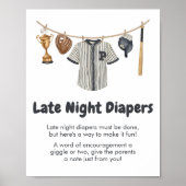Baseball Little Slugger Spate Night Diapers Poster (Vorne)