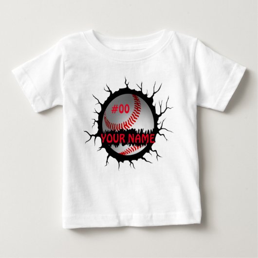 Baseball-Logo, Baseball-Individuelle Name, Basebal Baby T-shirt (Vorderseite)