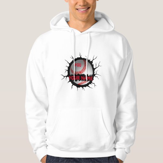 Baseball-Logo, Baseball-Individuelle Name, Basebal Hoodie (Vorderseite)