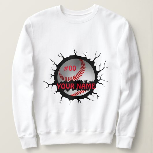 Baseball-Logo, Baseball-Individuelle Name, Basebal Sweatshirt (Design vorne)