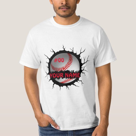 Baseball-Logo, Baseball-Individuelle Name, Basebal T-Shirt (Vorderseite)