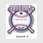 Baseball-Logo - Blau - Kiss-Cut Aufkleber (Blatt)