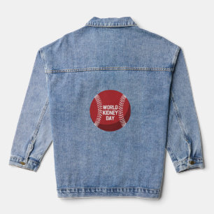 Baseball-Logo für den Weltkidnechtag Jeansjacke