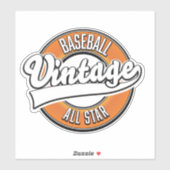 Baseball-Logo im Vintagen Stil. Aufkleber (Blatt)