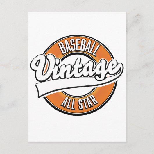Baseball-Logo im Vintagen Stil. Postkarte (Vorderseite)
