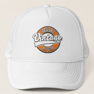 Baseball-Logo im Vintagen Stil. Truckerkappe