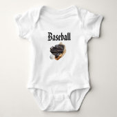 Baseball-Logo und -Handschuhe, Baby Strampler (Vorderseite)