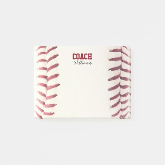 Baseball Look Personalisiert Coach Post-It Notes Klebezettel (Vorderseite)