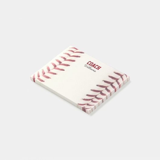 Baseball Look Personalisiert Coach Post-It Notes Post-it Klebezettel (angewinkelt)