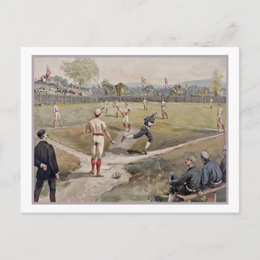 Baseball Louis Prang Antique Print 1887 Postkarte (Vorderseite)