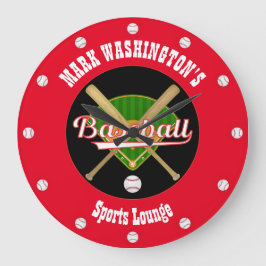 Baseball-Lounge-Uhr Große Wanduhr