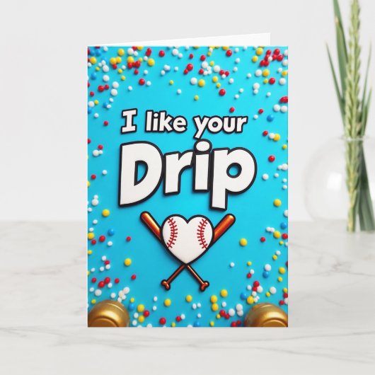 Baseball Love Drip Card Karte (Vorderseite)