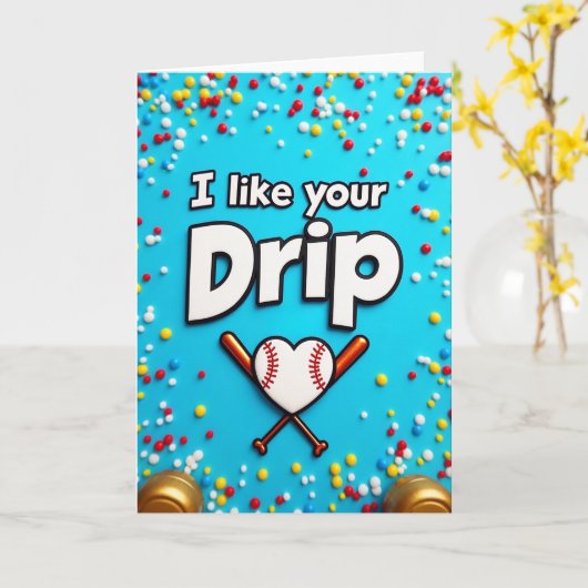 Baseball Love Drip Card Karte (Gelbe Blume)