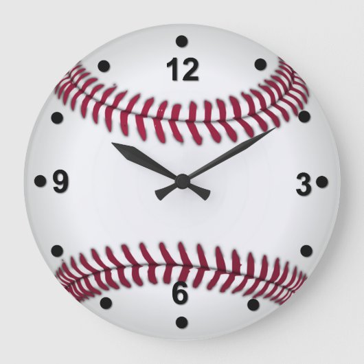 Baseball-Lüfterhalterung Große Wanduhr (Vorderseite)