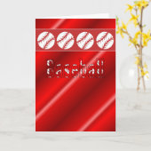 Baseball-Lüfterkarte rot und weiß Karte (Gelbe Blume)