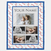 Baseball-Lüftermuster mit benutzerdefinierten Foto Fleecedecke (Vorderseite)