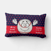 Baseball lustige Gesichtshäufigkeit Red White Blue Lendenkissen (Rückseite)