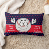 Baseball lustige Gesichtshäufigkeit Red White Blue Lendenkissen (Decke)