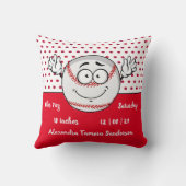Baseball lustige Gesichtshäufigkeit Red White Kissen (Rückseite)