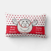 Baseball lustige Gesichtshäufigkeit Red White Lendenkissen (Rückseite)