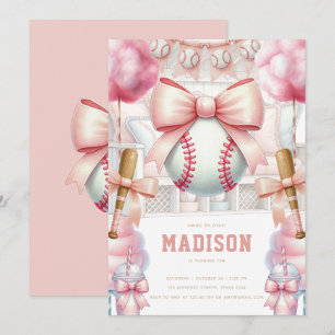 Baseball Luxus Geburtstag Mädchen Sport Thema Einladung
